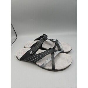 Merrell Terran Weave II Womens 9 Black Gray Slip On Slide Sandals Hiking Walking